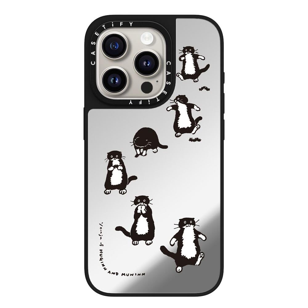 CASETiFY MagSafe 対応ミラー iPhone 15 Pro ケース [反射性 / 1.5mからの落下試験をクリア / MagSafe に対応] - A SMALL HUNTER - シルバー (ブラックバンパー)