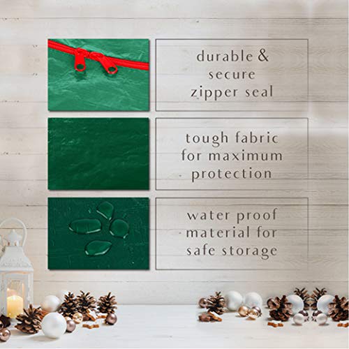 Large Christmas Tree Bag, Fits Trees Up To 9 Feet Tall - Measures 65 X 15 X 30” Heavy Duty, Dust Protection And Water Resistant, Durable Zipper Closure And Sturdy Handles, Green #TOP4