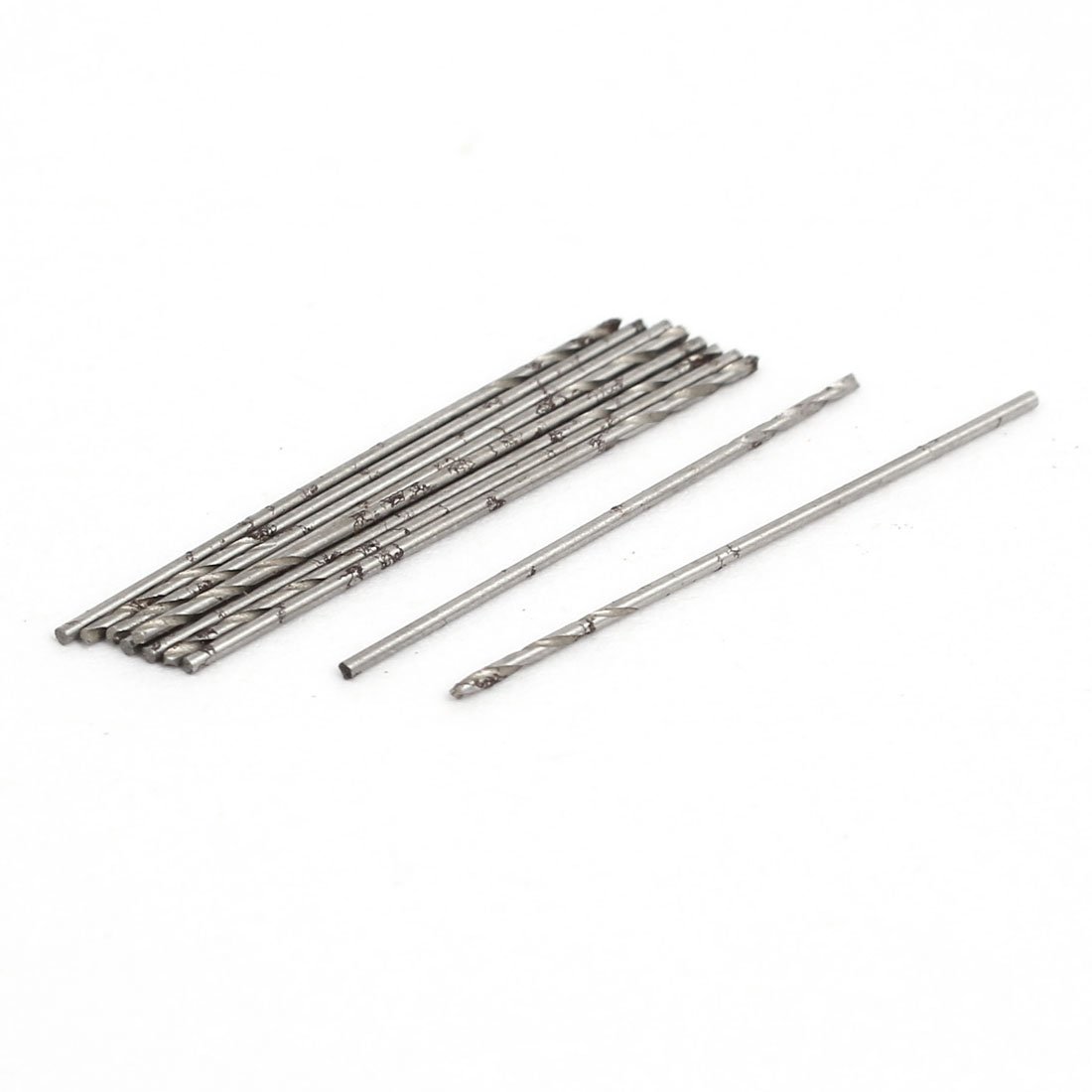 Aexit 0.5mm Dia Tool holder 24mm Length HSS Round drill hole Twist Drill Bit Silver Tone 10pcs Model:29as281qo647
