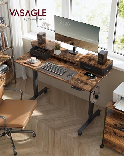 image for VASAGLE Electric Standing Desk with Drawers, Sit Stand Desk with Built