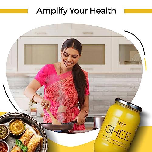 Image of AUMILK Gir Cow A2 Organic Ghee 250ml (Pack of 2) - Bilona Method, A2 Gir Cow Desi Ghee | Curd Churned Gir Gai Ghee | Natural & Premium Makhan Based | Glass Jar