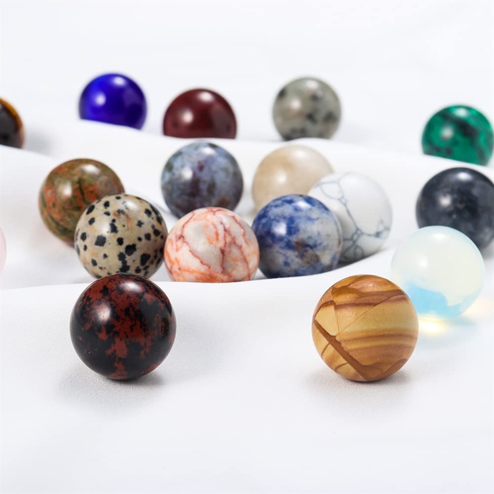 Juego de bolas de piedra cruda de cristal, caja de colección de muestras de piedra pulida for enseñanza de investigación, decoración del hogar, se puede utilizar for decoración de oficina en el hogar