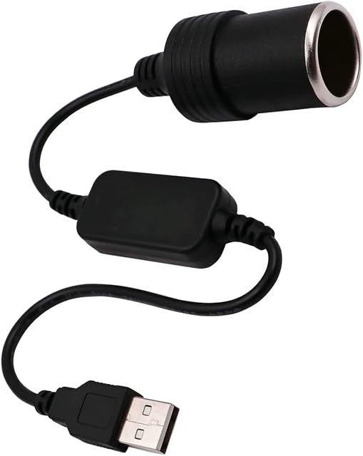 Cigarette Lighter Adapter,USB A Male to 12V Car Cigarette Lighter Socket Female Converter,for Driving Recorder,and Other Automotive Electronic Equipment (1Ft/30cm)