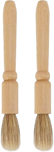 TOPINCN 2 piezas de molinillo de café cepillo de limpieza de mesa Accesorios de mostrador de madera de haya, herramienta de limpieza de máquina,