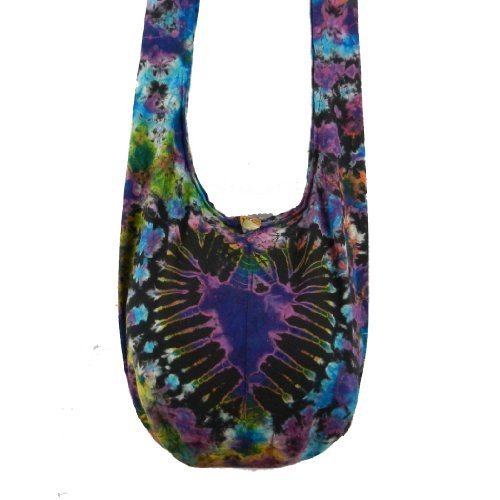 BTP! Tie Dye Sling Crossbody Shoulder Bag Purse Cotton Bohemian - Heart VY13