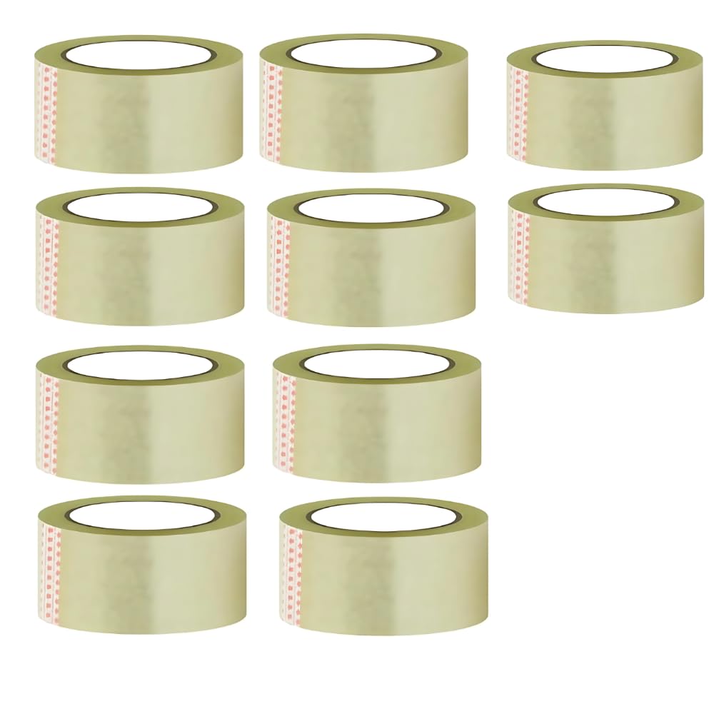 ZOHRA® 10 Rolls Per Pack Adhesive Transparent Cello Tape - 65 Meters in Length - 48mm / 2" Width BOPP Industrial Packaging Tape for E-Commerce Box Packing, Office and Home use-image-25