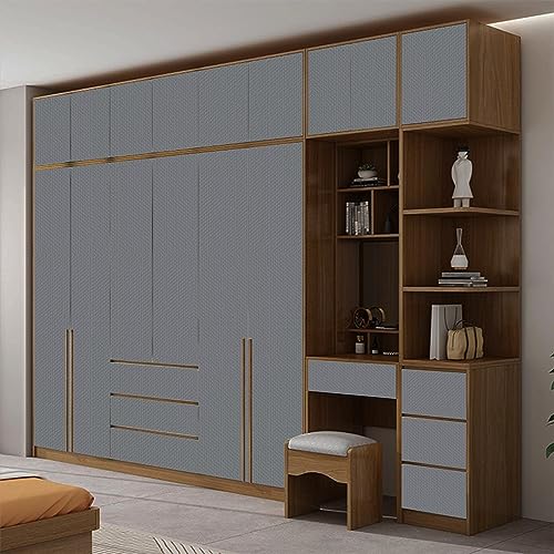 Image of ELTON Textured Solid Color Plain Wallpaper Self Adhesive Waterproof Embossed Wallpaper for Wall Livingroom Bedroom Furniture Table top, Kitcken Almirah & Doors (Dark Grey, 45 x 600 Cms)
