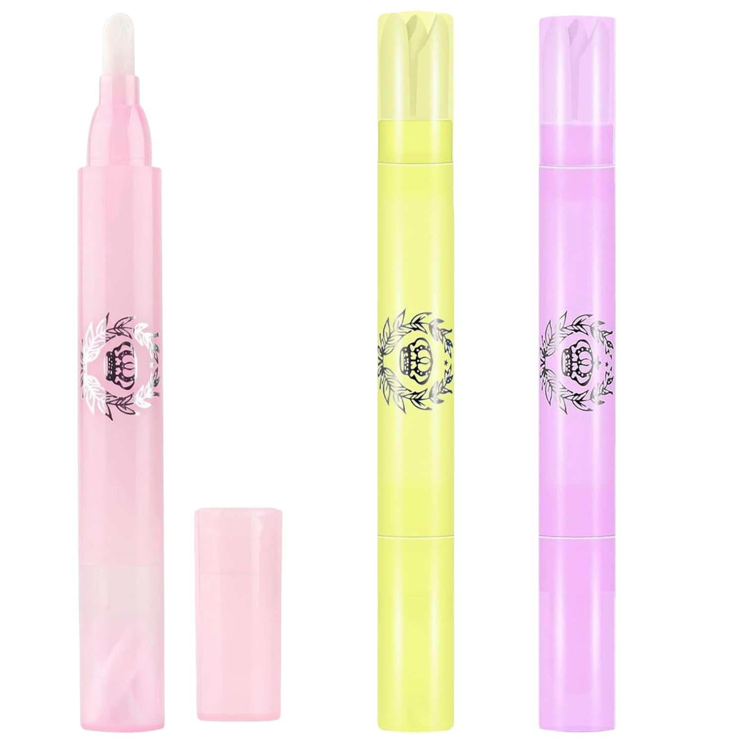 Penna per rimuovere lo smalto, correttore per smalto gel con punta in cotone, confezione da 3 pezzi per la pulizia dei bordi delle cuticole, per nail art fai da te