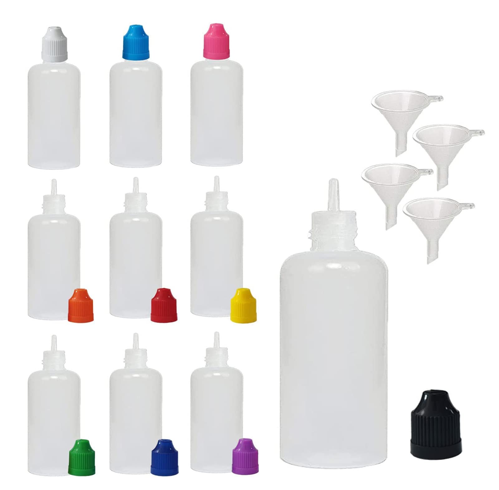 Xiaonan Orange Caps 20 Pack X 50Ml Ldpe Empty Plastic Squeezable Dropper Bottles Jars Containers With Funnel