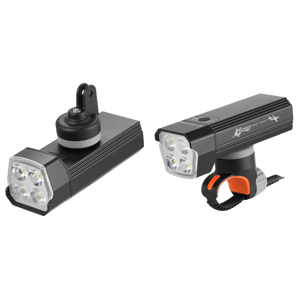 Lampka rowerowa ładowana przez USB, 1200 lm, przednia lampa rowerowa do jazdy nocnej, stop aluminium, lampa baterii 2400 mAh