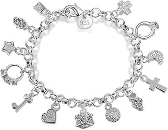 Colgante Diamantes Simulados Colgante De Cruz De Plata Esterlina 925 Con Diamantes Simulados | Estilo Hip Hop, 2x1.5 Pulgadas, Para Hombre Astral Chain