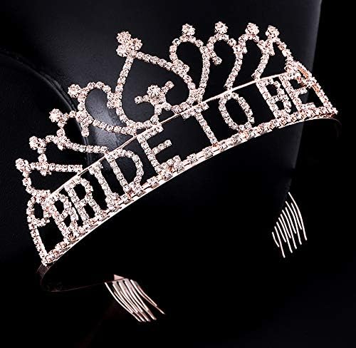 Miniatura 3 de Coucoland Tiara de corona para mujer y novia para mujer, con diamantes de imitación, diadema para boda, despedida de soltera