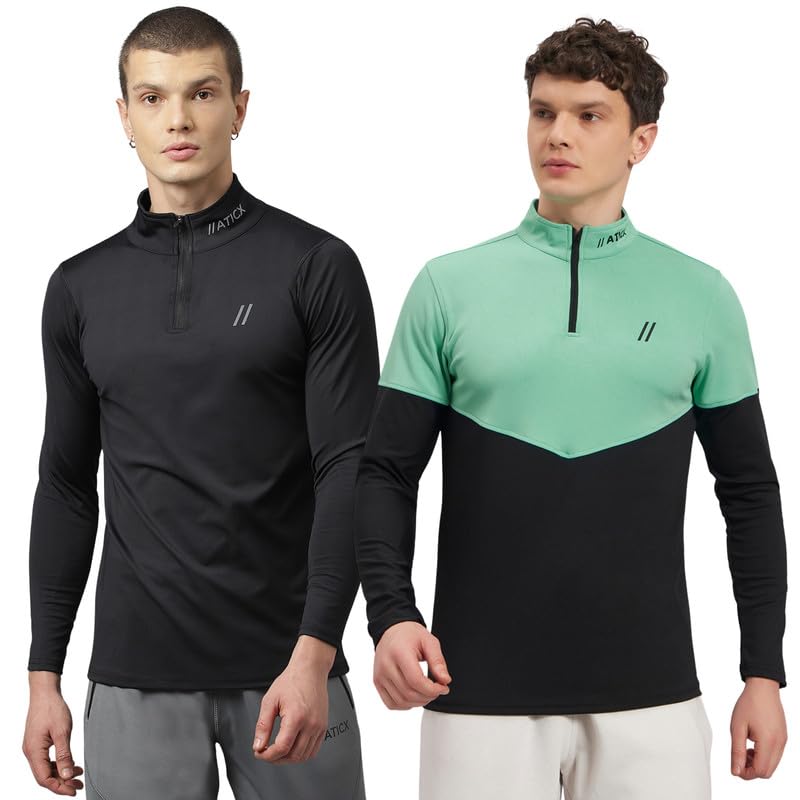 ATICX Polyester Full Sleeve Compression High Turtle Neck Sports Jersey T Shirt for Men - Quick Dry Fit Gym Workout Top for... - Review, Price and Buying Guide