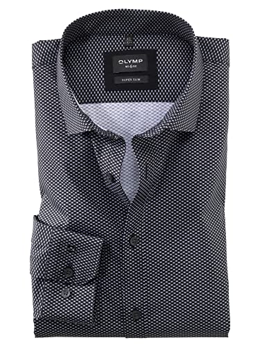OLYMP Herren Businesshemd Langarm No. Six,Digitaldruck auf Uni,super Slim,Modern Kent,schwarz 68,39 Cover