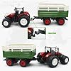 fisca Remote Control Tractor Toy RC Farm Set with Trailer Front Forklift, 1/24 Scale 2.4Ghz Electronic Farm Truck Vehicle Toy with Light for Kids Age 6, 7, 8, 9 and Up Years Old