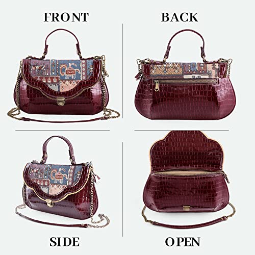 Image of Rudhira Top Handle Satchel Bag /Shoulder Bags For Women (Crocodile Print), Multicolor