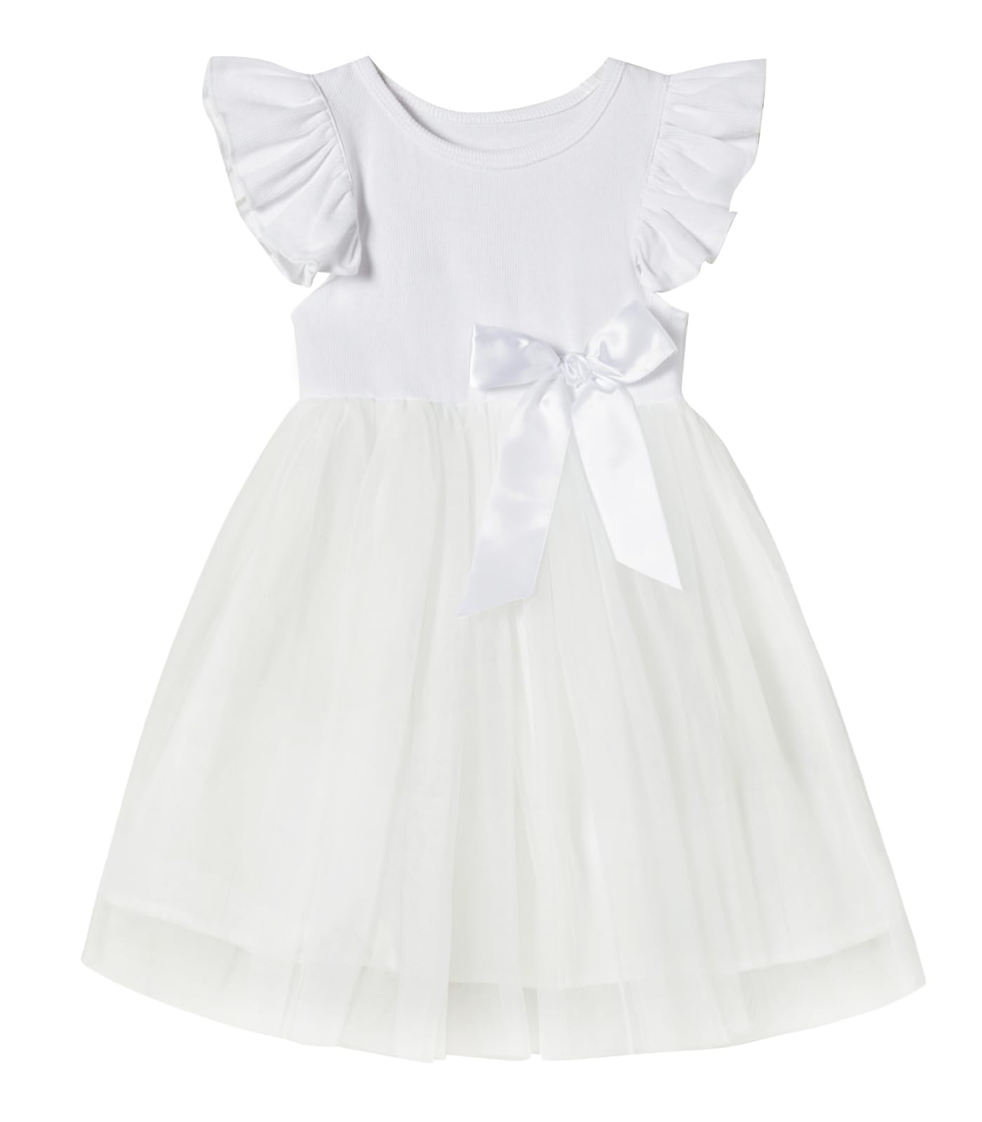 Ugitopi Mädchen Spitze Langes Kleid Kinder Tüll Party Prinze