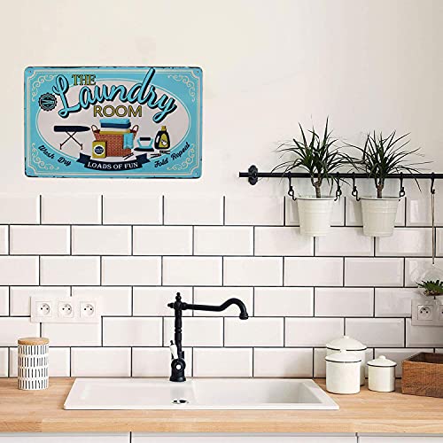 Hioni The Laundry Room, Metal Tin Sign, Vintage Plaque Home Wall Decor - Image 5