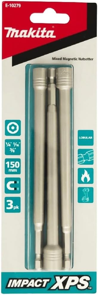Makita Impact XPS Mixed Magnetic Nutsetter, 150 mm (Pack of 3)