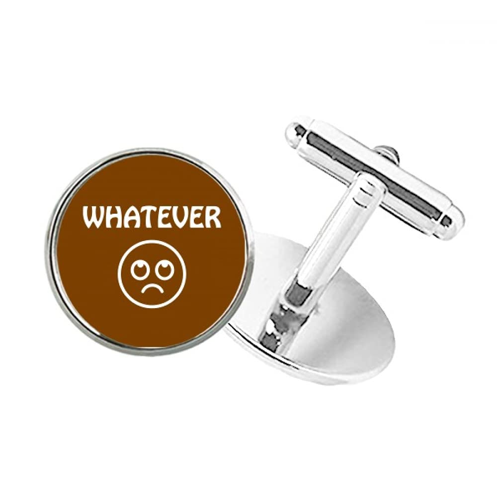 Expression Whatever Choice Influence Round Button Cuff Clip Stud Cufflinks
