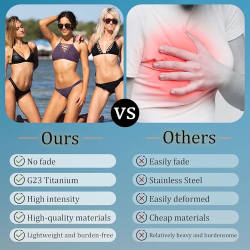 YOVORO 4 pares de anéis de mamilo de titânio G23 14G para mulheres, com zircônia cúbica, hipoalergên