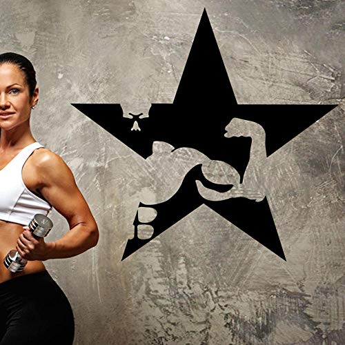 KDSMFA - Adhesivo decorativo para pared de vinilo para gimnasio, diseño de fitness, crossfit, 58 x 61 cm Cover