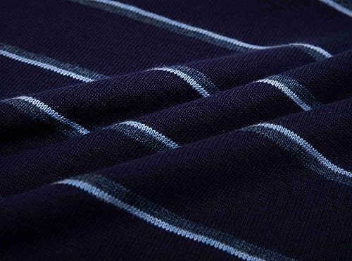 Krumba Mens Oversized Knitted Sweater: Crewneck Striped Long Sleeve Pullover4