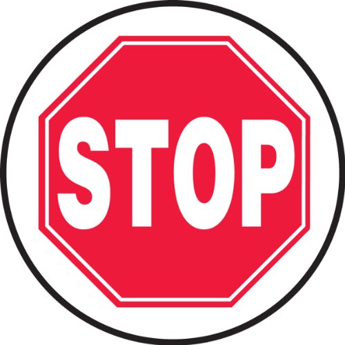 Marquage au sol Stop antidérapant de 17 pouces avec vinyle Slip-Gard