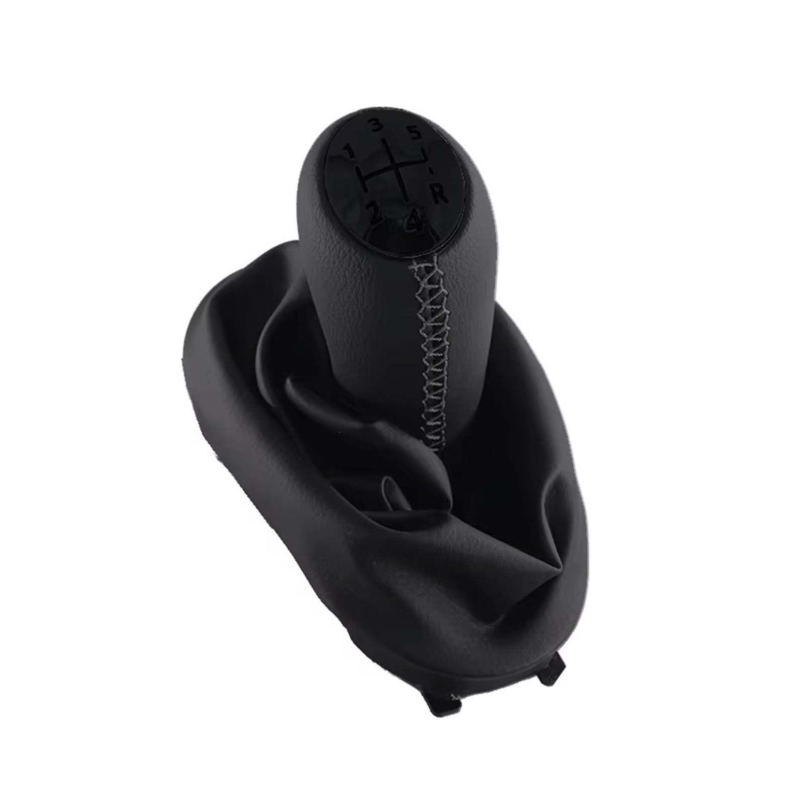 Hguvsjd Car Shift Gear Knob for Dacia for Logan 1 I MK1 04-12 5 Speed Gear Shift Knob Boot Cover Gaiter Lever Shifter Handle Stick Transmission Shifter Lever(Black Set)