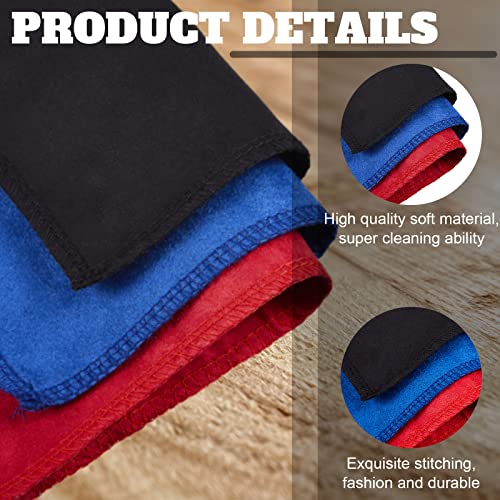 3 Pcs Bowling Ball Shammy Towel Dual Sides Leather Bowling Towel Bowling Ball Towel Bowling Accessories Cleaning Pad For Bowling Ball (Royal Blue Red And Black,12 X 10 Inches) #TOP4