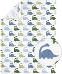 The Peanutshell 5 Ensemble de literie pour bébé en pièces pour garçons - Nouveau-né, nourrisson & Ensemble de lit pour bébé avec des draps de lit, Couverture, Refroidisseur à la poussière - Dino bleu