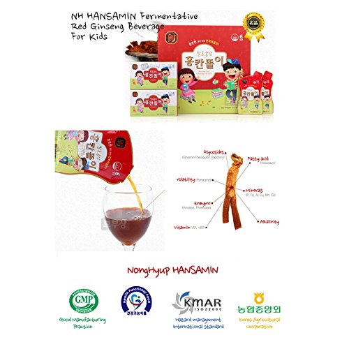 Nh Hansamin Fermentative Korean Red Ginseng Beverage 20Ml X 30 Packs For 3~13 Yrs Kids #TOP3