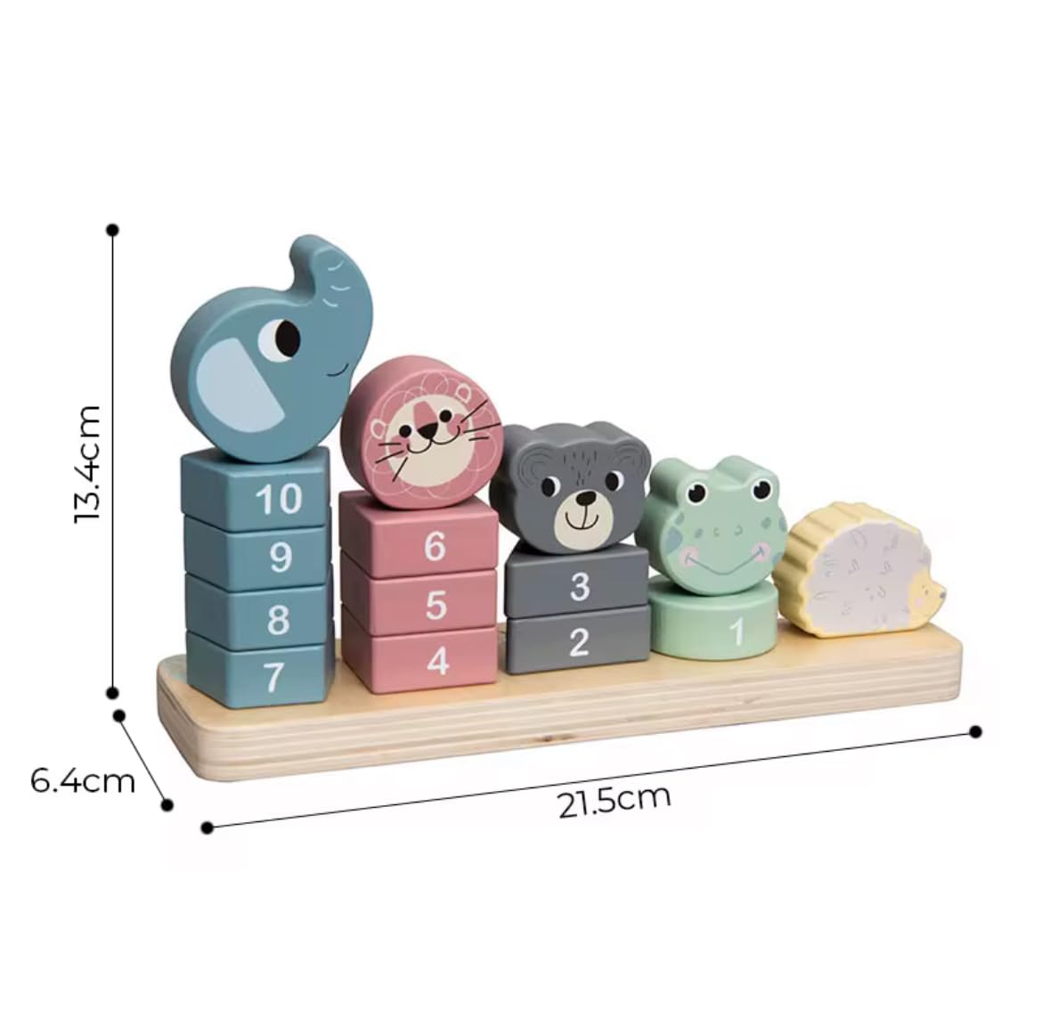 Premium Holzspielzeug Set für Kleinkinder. Multifunktionales Motorikspielzeug 3-in-1. Nachzieh-Elefant, Stapelturm & Motorikschleife. Fördert Feinmotorik, Zählen, Koordination & Wahrnehmung.