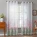 Sheer Curtains Pink Floral With Tie Backs Grommet Easy to Hang for Girls Bedroom Window Light Filtering Semi Drapes 84 Inch Length 2 Panels Set Flower Leaf Curtain Dining Living Room Nursey 52w x 84l