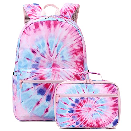 Abshoo Lightweight Tie Dye School Backpacks For Teen Girls Backpack With Lunch Bag cover