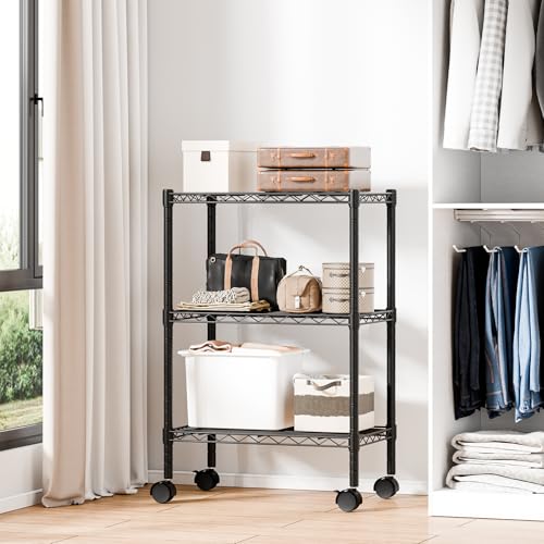 Image of DUMOS 3-Tier Metal Storage Shelves, Shelving Unit, Storage Rack, 23 inch W