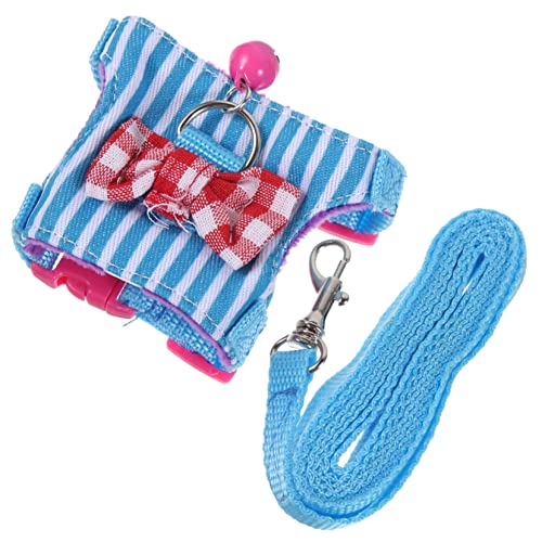 BESPORTBLE 1 セット ハムスターハーネス うさぎ ペット用品 キット おもちゃ 豚 ねずみ ロープ ポータブルハムスターリーシュ モルモットハーネス ハムスターの洋服ロープ デニム