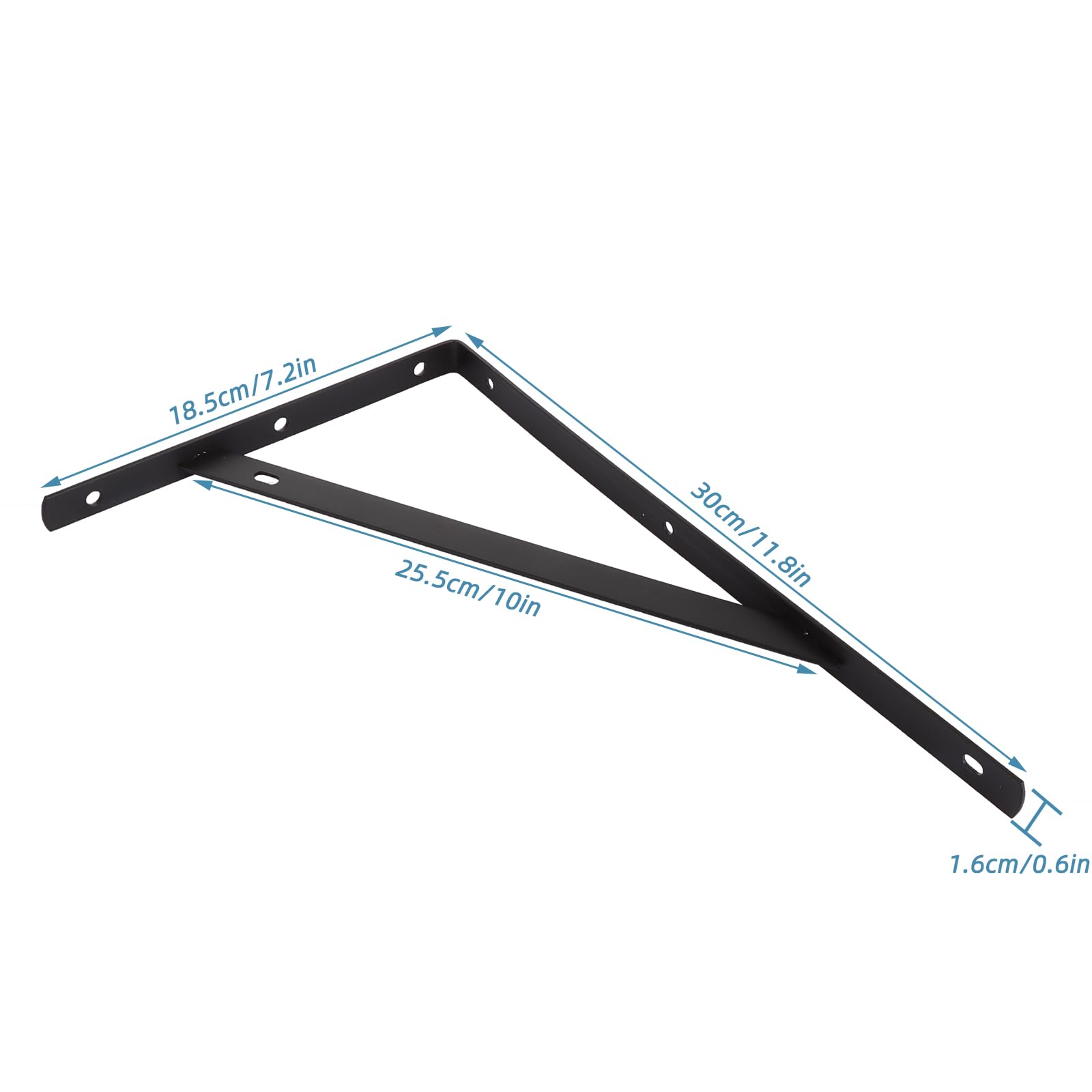 MEIDIV Set of 12 Black Shelf Brackets Heavy Duty 300mm, 12inTriangle Shelving Brackets, Steel Shelf Bracket, Right Angle Wall Brackets for Shelves, Scaffold Board Floating Shelf Supporters Brackets - Image 2