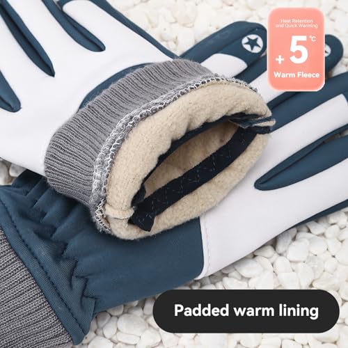 Image of PARDUS Kids Sport Gloves - Fleece Lining for Warmth, Suitable for Primary School Boys and Girls, Thickened for Biking and Snow Play, Windproof and Waterproof Cycling Gloves