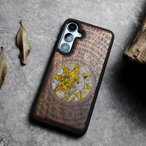 Étui Galaxy S24 FE en bois et noyer sculpté un cadeau original pour homme et femme
