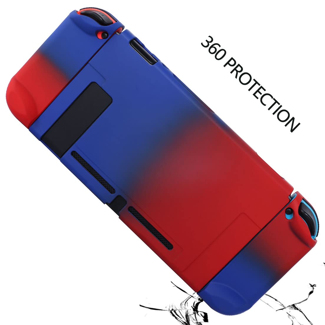 Etui dokowalne do Nintendo Switch - COMCOOL 3 w 1 pokrowiec ochronny na Nintendo Switch i kontroler Joy-Con z osłoną ekranu - czerwony niebieski