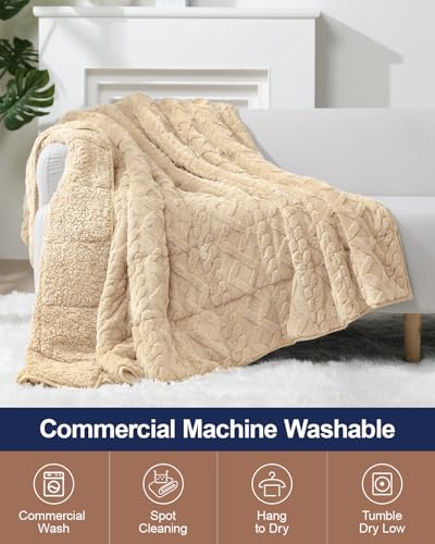 Image of Super Fuzzy Soft Sherpa Fleece Weighted Blanket, 15 lbs Dual Sided Fluffy Heavy Weighted Blankets for Adults - No Bunching with Double Layers of Soft Inner Lining (60 inchx 80 inch, 15 Pounds)