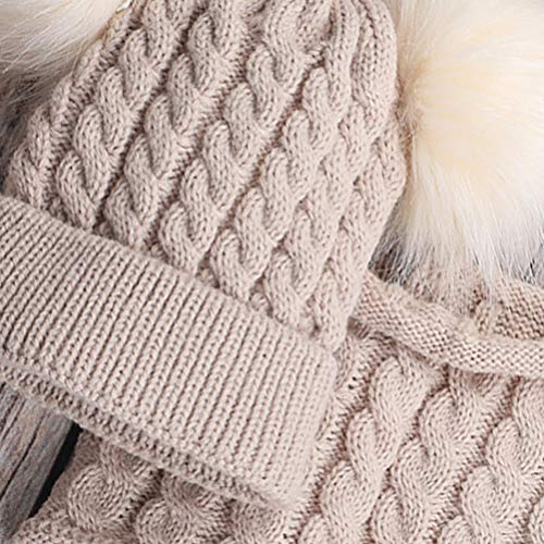 Conjunto de cachecol infantil SOIMISS de malha de algodão quente para inverno para meninos e meninas