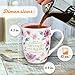 Christian Art Gifts Inspirational Ceramic Coffee & Tea Mug for Women: Strength & Dignity Encouraging Bible Verse Proverb, Microwave & Dishwasher Safe Drinkware, White, Pink & Fuchsia Floral, 12 oz.