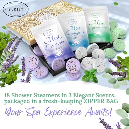 Shower Steamers Aromatherapy 18 Pack Gifts for Women Birthday Christmas Stocking Stuffers White Elephant Natural Essential Oils Stress Relief Mint Lavender Relaxation for Mom her him Men Teens Adults image 4