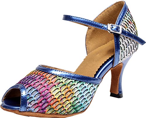Chaussures de danse latine avec talon doux léger et sangle cheville