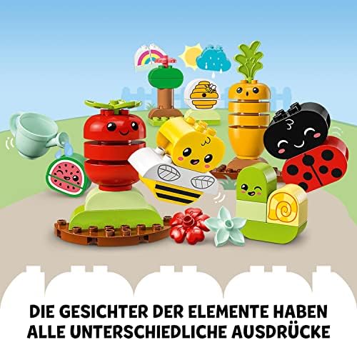 6. Bild von LEGO 10984 DUPLO My First Biogarten Bausteine-Box, Lernspielzeug für Kleinkinder ab 1,5 Jahren, mit Marienkäfer, Hummel, Obst & Gemüse, Stapelspielzeug für Babys
