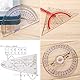 4 Stück Geometrie-Set,Parabel Glasklar,Geometrie-Dreieck,Halbkreis Winkelmesser, Winkelmesser 360 Grad, Geodreieck zum Kreise Zeichnen,bruchsicher glasklar für Studenten Büro Designer Malerei