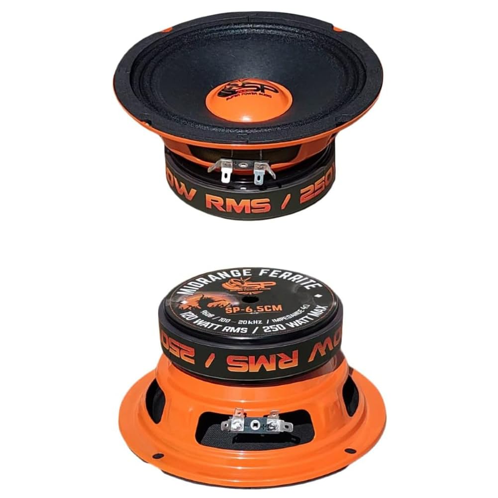 KIT SET PER SP AUDIO SP6.5CM 2 midrange da 16,5 cm 165 mm 6,5" di diametro, 120 watt rms 250 watt max, impedenza 4 ohm, sensibilità 96 db, per auto, a coppia + accessori omaggio