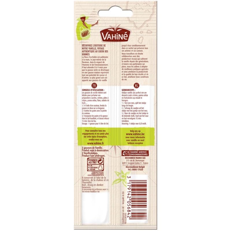 Vanille Gousses 4G de VAHINÉ - L'ingrédient secret pour réussir vos desserts maison - Qualité supérieure - Le Lot De 3
